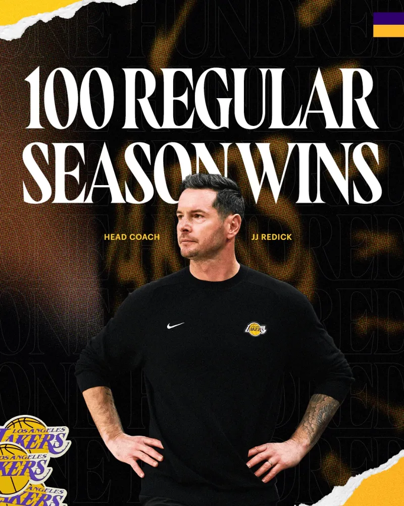 球速平台-湖人官方分享雷迪克百胜海报：这就是我们的教练